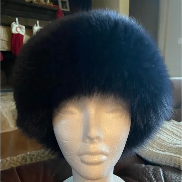 AUTHENTIC fox navy blue head band Amazon.com: Hima 100% Real Fox Fur (Navy Blue) Headband  main image 2